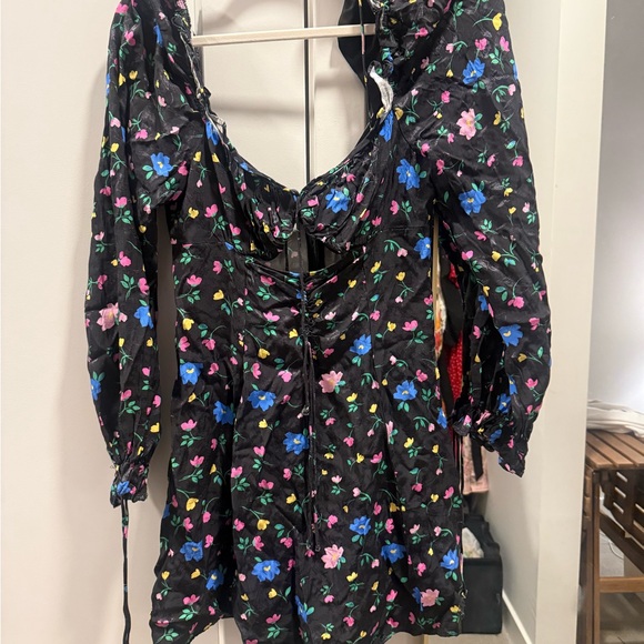 For love and lemons Black floral mini dress size M - Picture 2 of 4